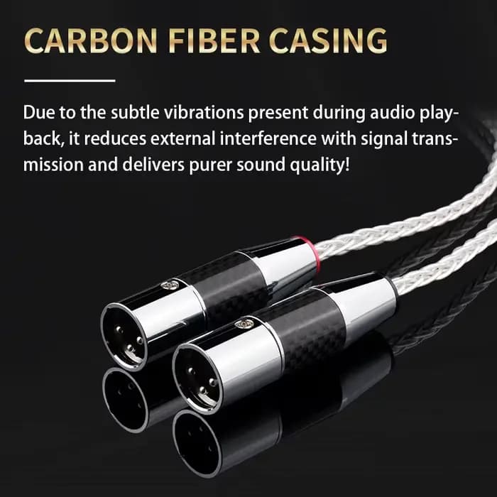 YYAUDIO 1 paire de câbles audio HIFI XLR en fibre de carbone plaquée argent 7N OCC pur