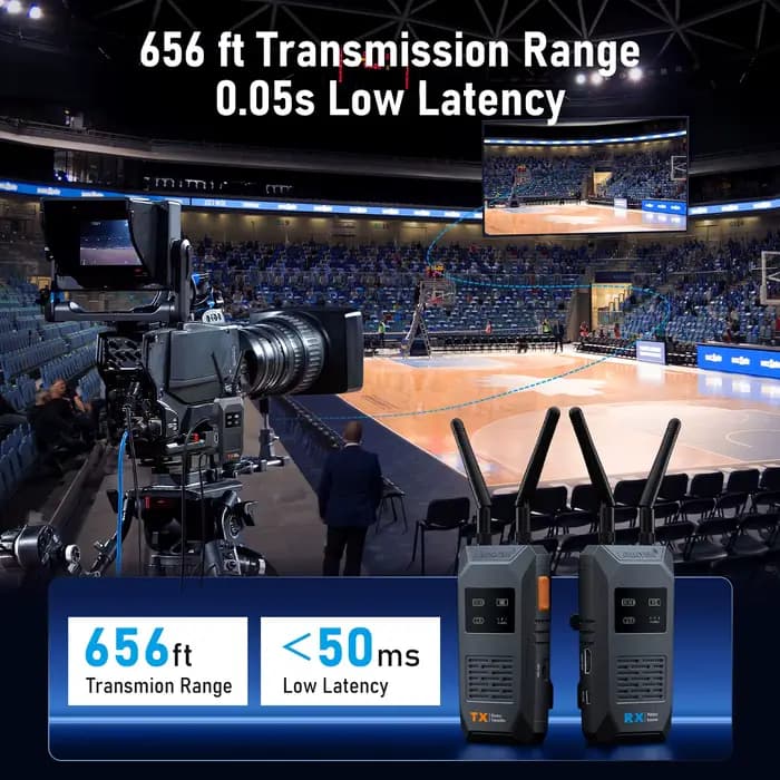 Lemorele 5G 1080P transmetteur et récepteur HDMI sans fil 200M émetteur-récepteur vidéo à faible latence pour appareil photo ordinateur portable TV APP préservative
