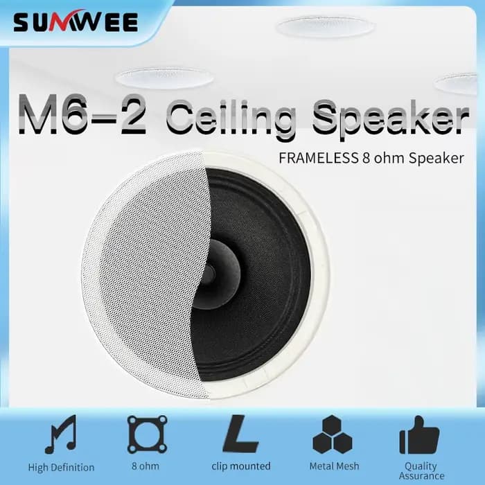 Hautréusdomestiques M6-2 haut-parleurs audio de plafond pour systèmes de haut-parleurs de plafond av