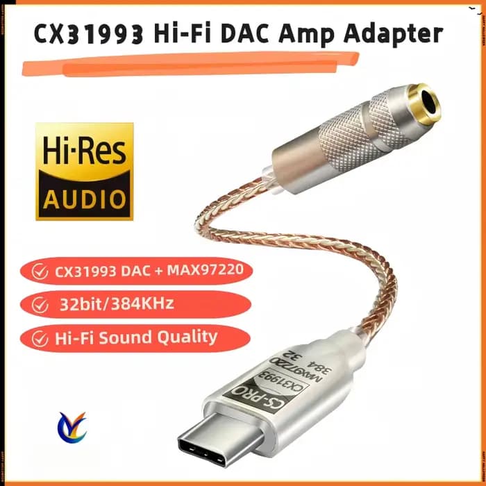 CX31993 DAC + MAX97220 AMP | Sortie haute puissance 65 mW | Adaptateur audio de type C vers 3,5