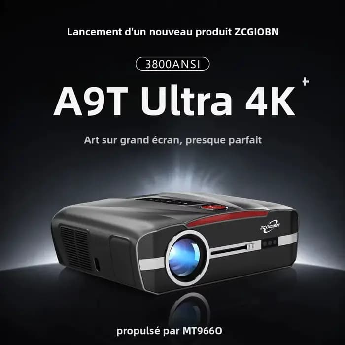 A9T Projecteur 4K Home Cinéma, Full HD 1080P Natif, Android, Mise au point automatique, WiFi 6, Proj