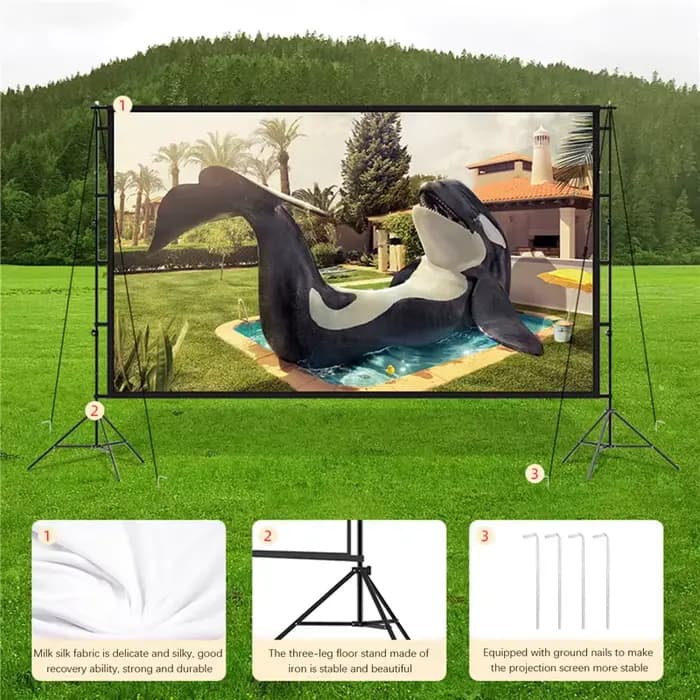Écran de projection portable avec support