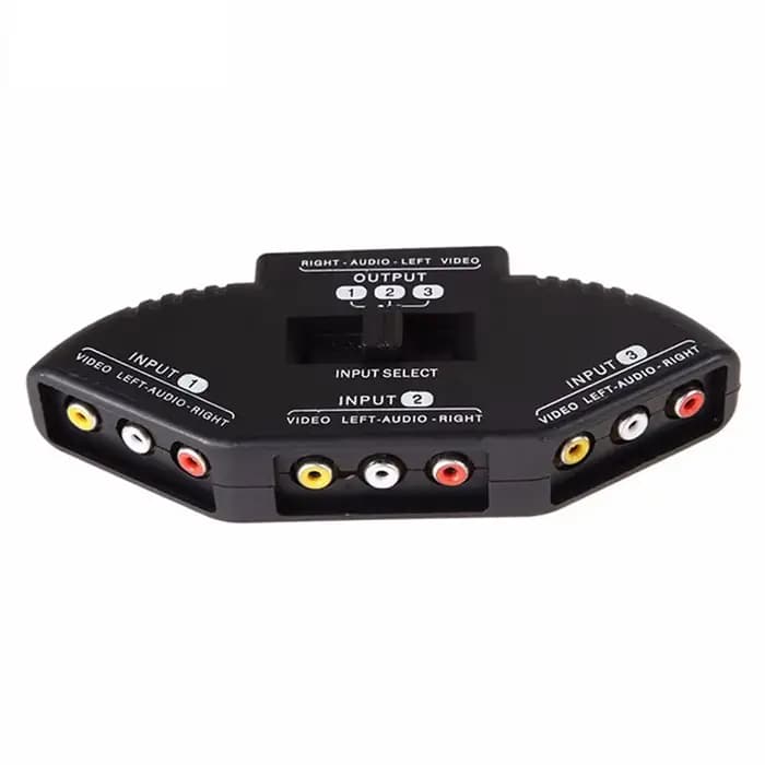 Répartiteur RCA avec boîtier de commutation audio-vidéo à 3 voies