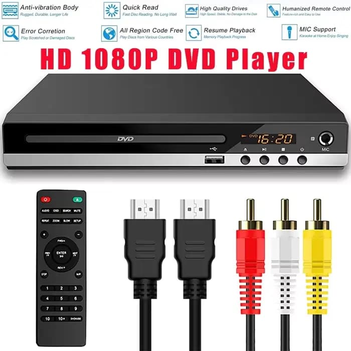Lecteur DVD Full HD + télécommande