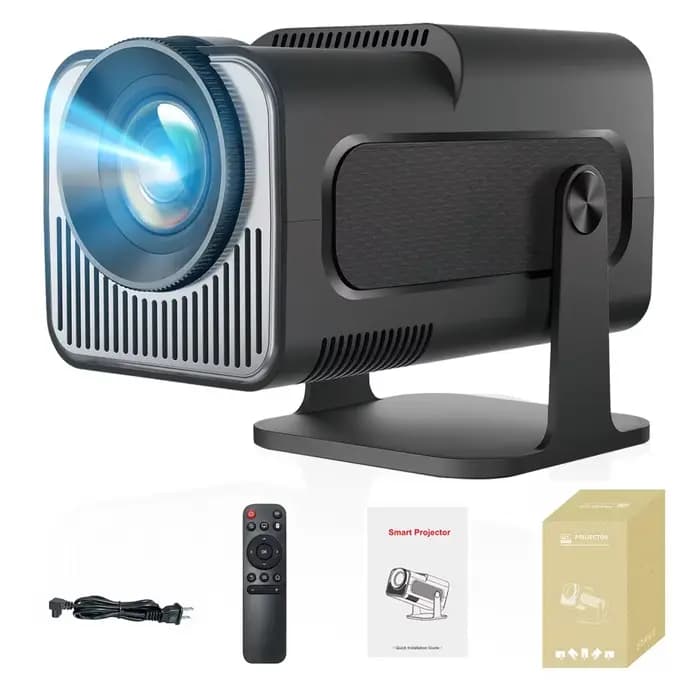 Projecteur portable, compatible 4K, WiFi 6 Bluetooth 5, correction automatique de la distorsion trap