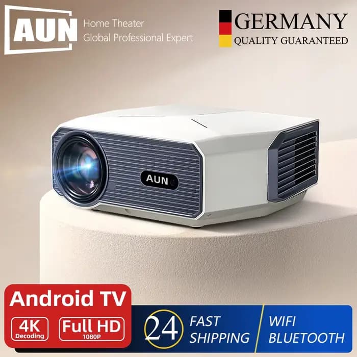 AUN A004 Pro Android projecteur Portable Full HD Home cinéma 4K décodage de film 1080P vidéoprojecteur mise au point électrique 3D MINI théâtre