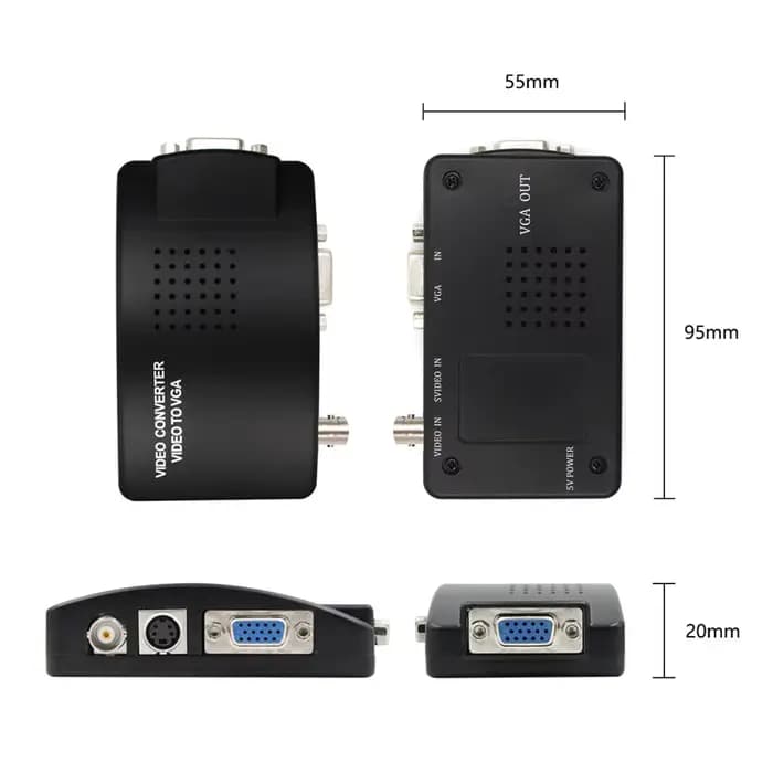 Convertisseur BNC s-vidéo VGA vers VGA HD 1080P
