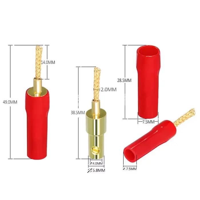 Son Musical 2/4/12/24 pièces connecteurs de fiche banane plaqué or Audio HIFI 4mm double vis câble de haut-parleur
