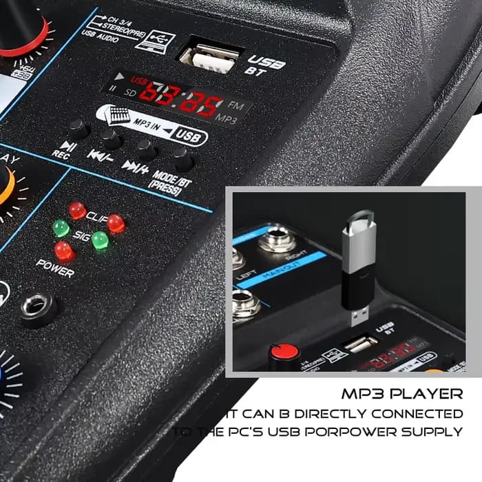 Petit mixeur audio 4 canaux avec Bluetooth