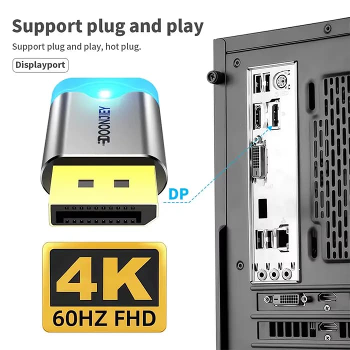 Adaptateur de prise factice DisplayPort 8K