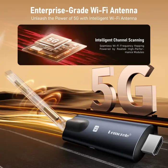 Lemorele Émetteur et Récepteur HDMI Sans Fil 200m avec Moniteur APP