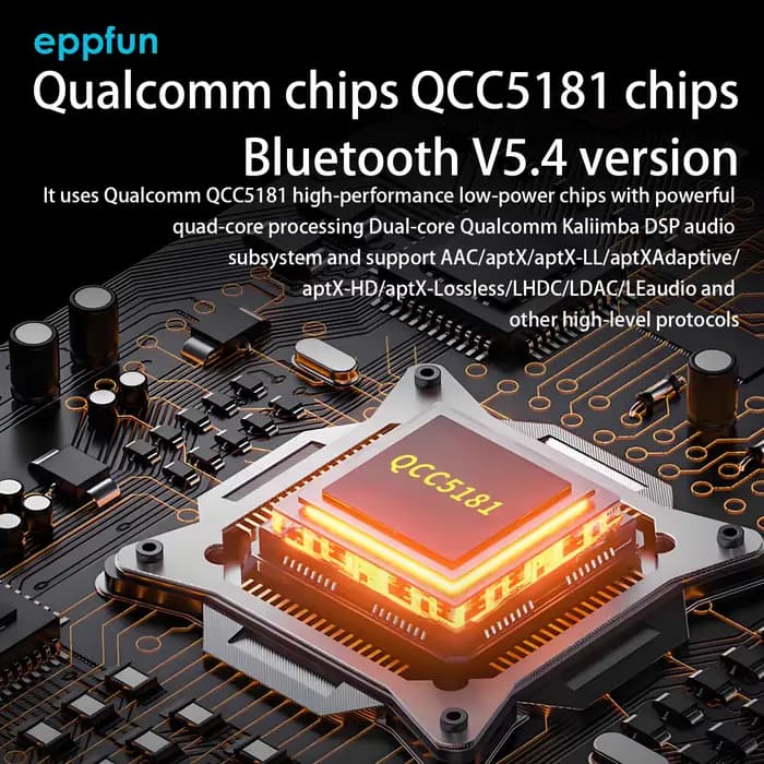 Récepteur audio Bluetooth 5.4 Eppfun avec Aptx Lossless/LDAC/LHDC