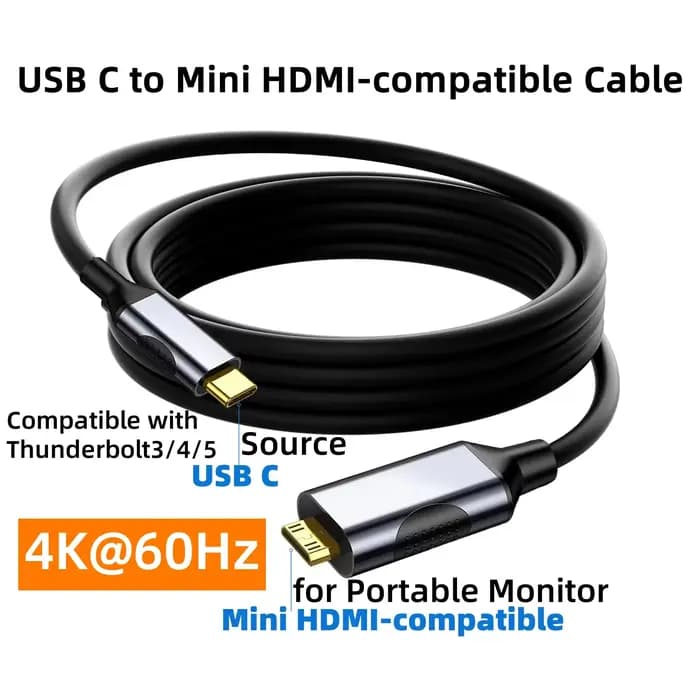 Câble USB C vers Mini HDMI 4K @ 60Hz