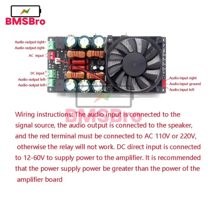 Carte amplificateur de puissance 600W + 600W 500W + 500W