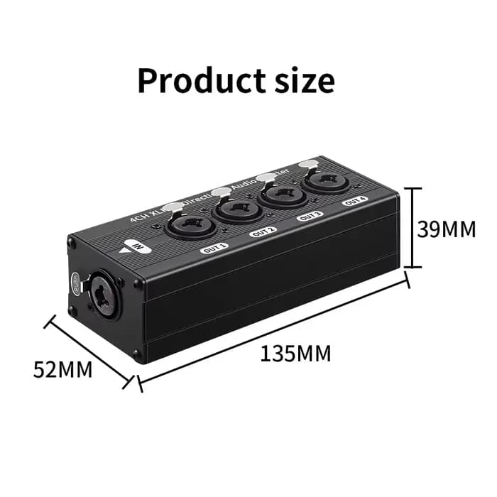 Répartiteur audio équilibré XLR 1x4 sans alimentation
