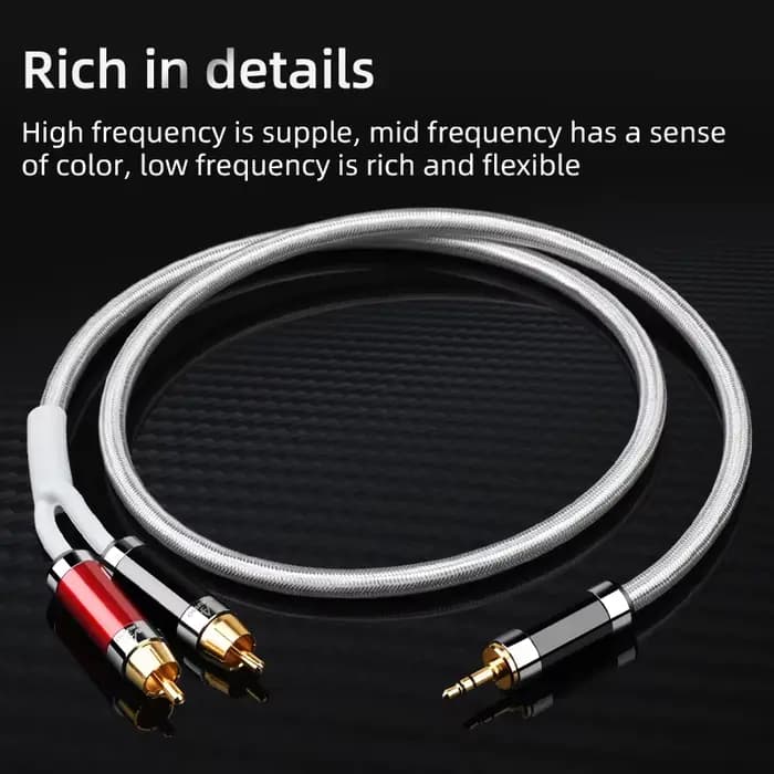 Câble audio HiFi 3.5 vers 2RCA pour home cinéma