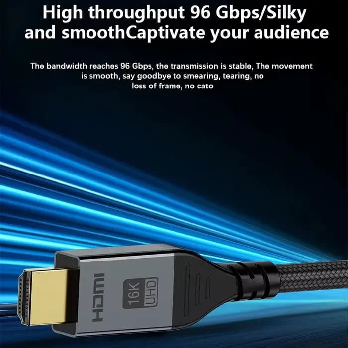 Câble HDMI 16K@60Hz 8K@240Hz prend en charge 4K@240Hz 96 Gbps haute vitesse pour console de jeu PS5