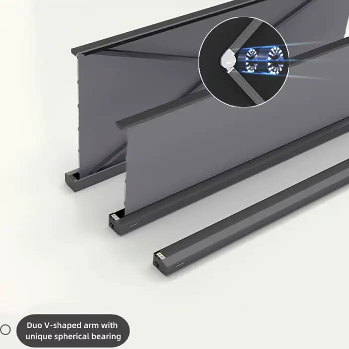 Écran de projecteur électrique ultra-fin au sol, tissu perforé transparent anti-lumière et acoustiqu