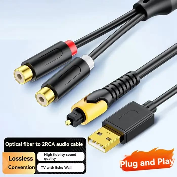 Câble de conversion audio optique numérique supérieur vers 2RCA