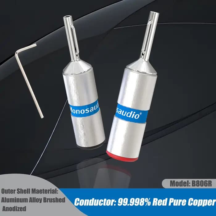 Monosaudio connecteur banane en cuivre pur plaqué Rhodium/or Terminal Audio Hifi fiches de haut-parleur