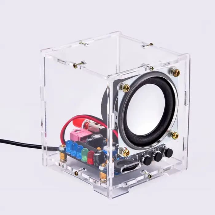 Kit d'assemblage Audio, Mini boîte de haut-parleur, Module Hu009, amplificateur 2 pouces 3w, son électronique sans fil, alimentation 5V cc, coque en acrylique