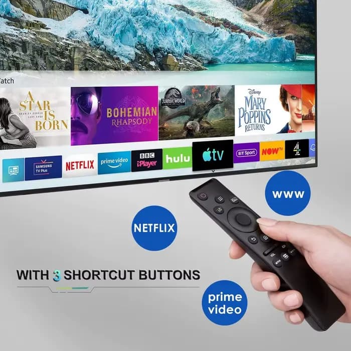 Télécommande universelle pour téléviseurs intelligents Samsung LED QLED UHD SUHD HDR LCD HDTV 4K 8K 3D avec boutons pour Netflix Prime Video WWW