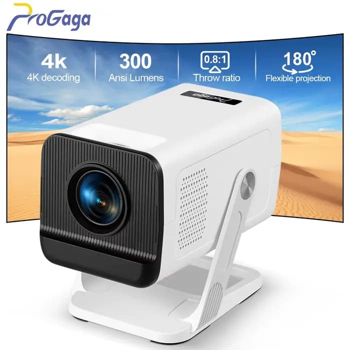 PROGAGA PG310 Mini projecteur Portable 4K 1080P 720P Android 300Ansi BT5.4
