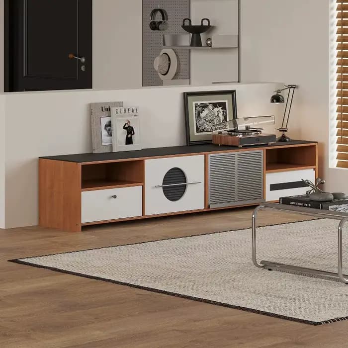 Meuble TV vintage en bois massif