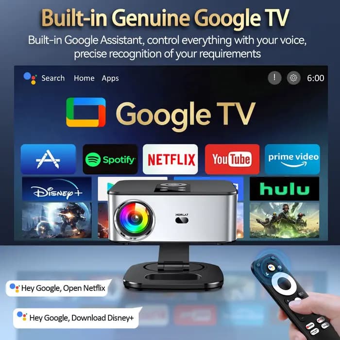 Projecteur Google TV officiel HORLAT 2000 ANSI