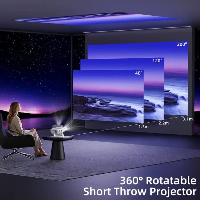 Projecteur Xnano HA109 4K Android 11 Double Wifi6 200ANSI Allwinner H723 BT5.0 720P 1280*720P Home Cinema