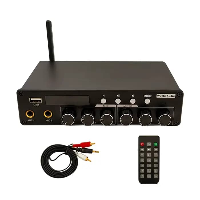 Amplificateur de théâtre KTV domestique pratique 200W ZK-AS200, en alliage d'aluminium, puce Tpa3116
