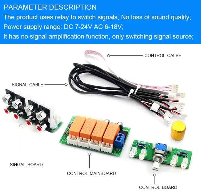 Commutateur de sélection de signal audio 4 voies CIRMECH