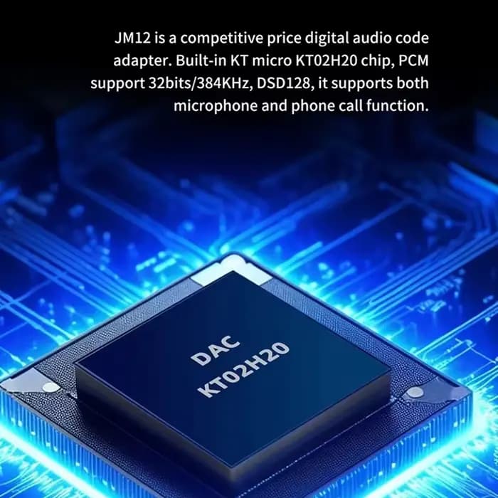 JCALLY JM12 amplificateur d'oreille puce DAC Audio haute résolution/DSD128 KT02H20 type-c à 3.5mm 32Bits 384KHz