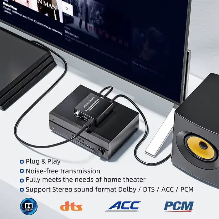 Convertisseur Audio bidirectionnel Coaxial Toslink