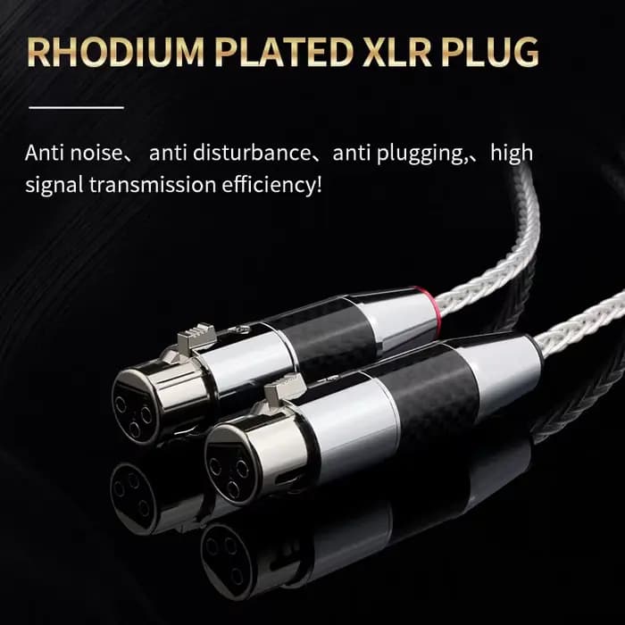 YYAUDIO 1 paire de câbles audio HIFI XLR en fibre de carbone plaquée argent 7N OCC pur