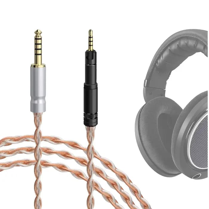 Câble audio Geekria Apollo plaqué argent, mise à niveau de 4,4 mm à 2,5 mm, compatible avec les écou