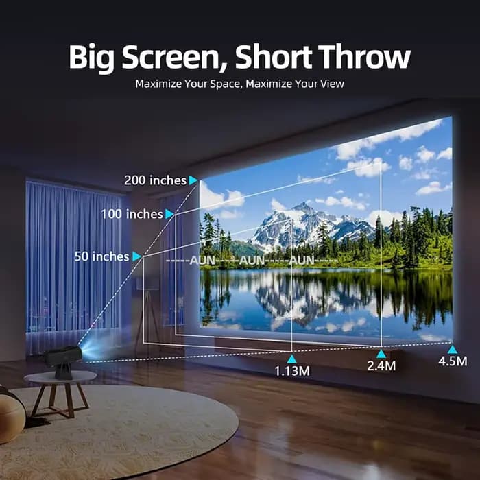 Nouveau projecteur laser Android AUN A005 4K 1080P LCD à courte focale