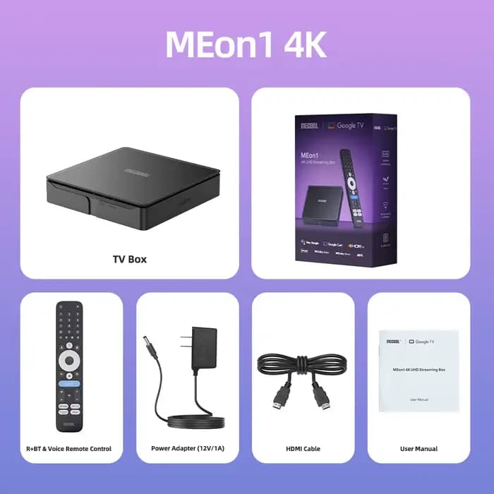 MECOOL Nouvelle Box TV Android MEon1 4K 32GB Netflix Dolby Vision Amlogic Pour Jeux Vidéo à Domicile