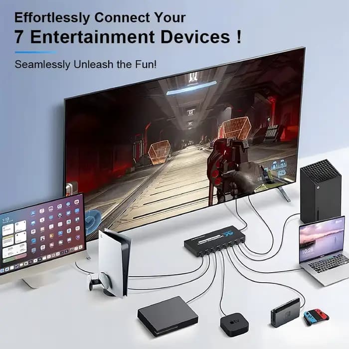 Commutateur HDMI 2.0 7 entrées 1 sortie 4K 60Hz