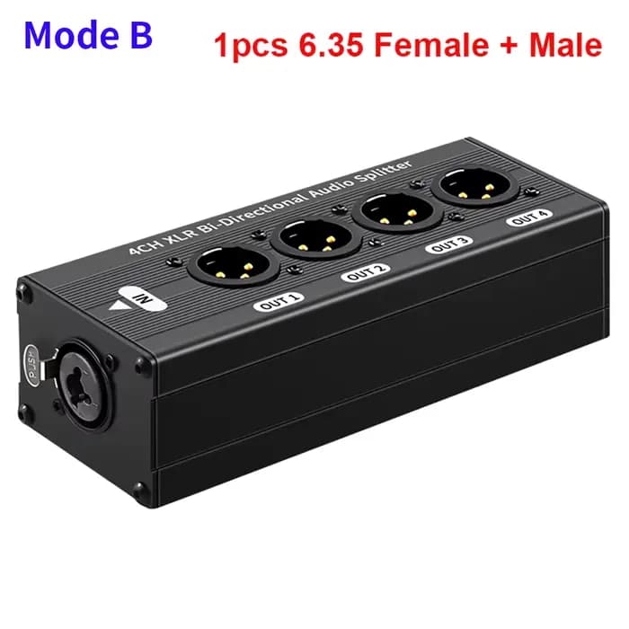 Répartiteur audio XLR équilibré 3 broches 1 entrée 4 sorties, boîtier répartiteur de signal audio sa