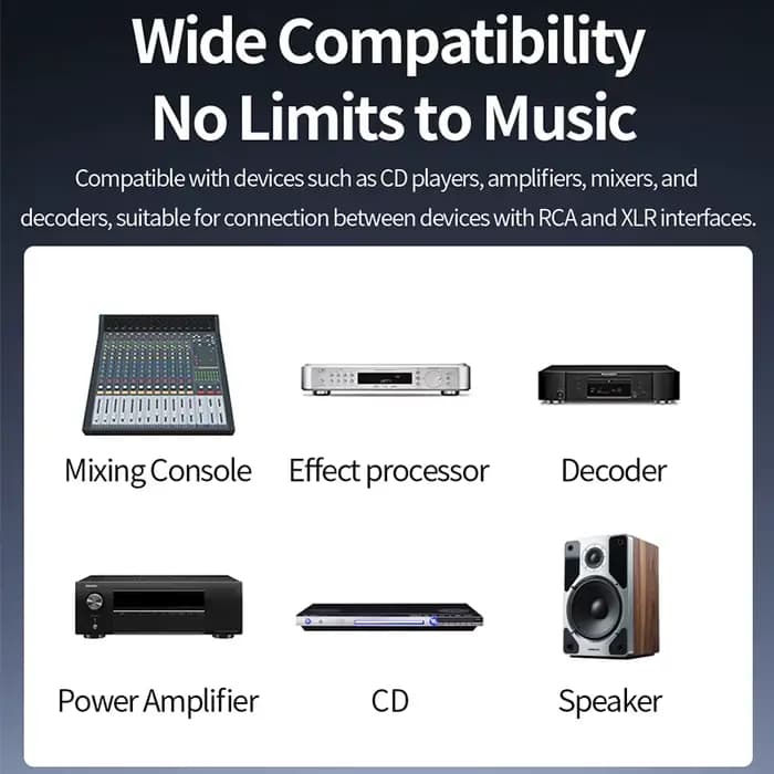 Câble audio Hi-End en argent pur RCA vers XLR