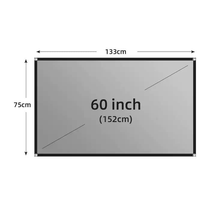 LEJIADA écran de projecteur 60-133 pouces métal gris Anti-lumière 16:9 bordure noire Portable avec t