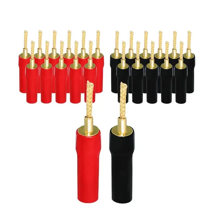 Son Musical 2/4/12/24 pièces connecteurs de fiche banane plaqué or Audio HIFI 4mm double vis câble de haut-parleur
