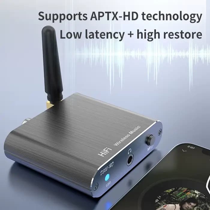 CSR Sans Fil Récepteur APTX-HD BT 5.2 HiFi Stéréo Audio Adaptateur Soutien Coaxial Fibre Optique aptX-LL Pour sauna téléphone TV Amplificateur