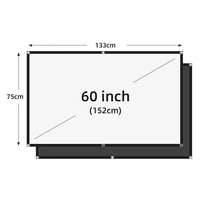 LEJIADA écran de projecteur 60-150 pouces blanc lait déchiquetage fond noir conception sans plis écr