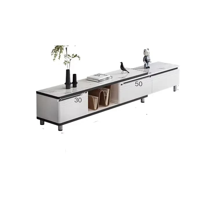Meuble Tv moderne de luxe réglable blanc haut de gamme