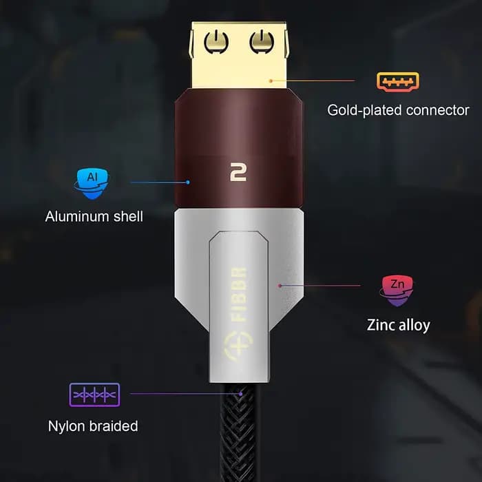 Câble Fiber optique 8K 48Gbps HDMI 2.1-Compatible 8K 60Hz 4K 120Hz 144Hz HDR10 + eARC Dolby pour Blu-Ray PC portable TV PS5/4