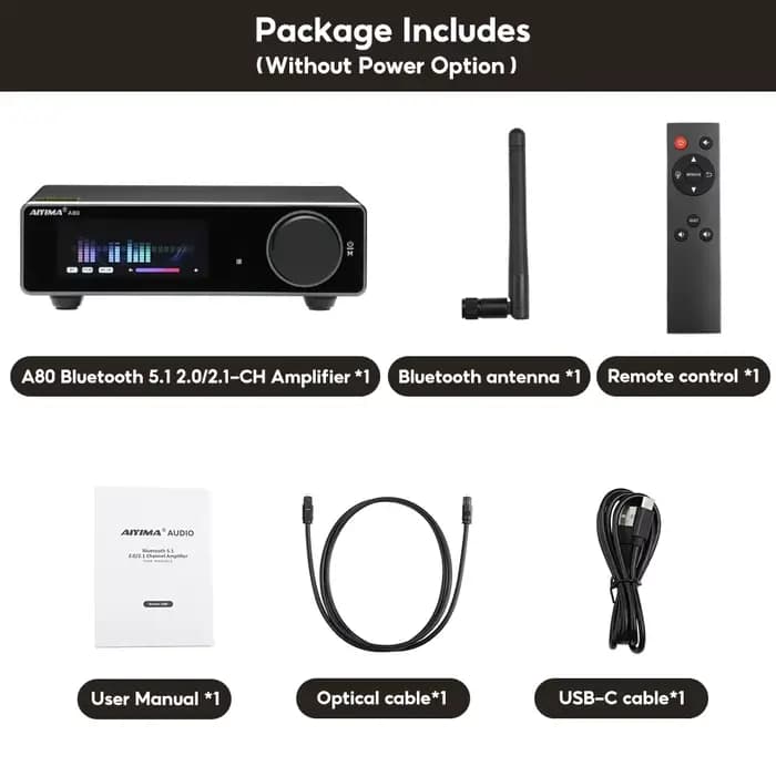 AIYIMA A80 amplificateur de puissance amélioré TPA3255 DAC Bluetooth PFFB stéréo 300Wx2 amplificateu