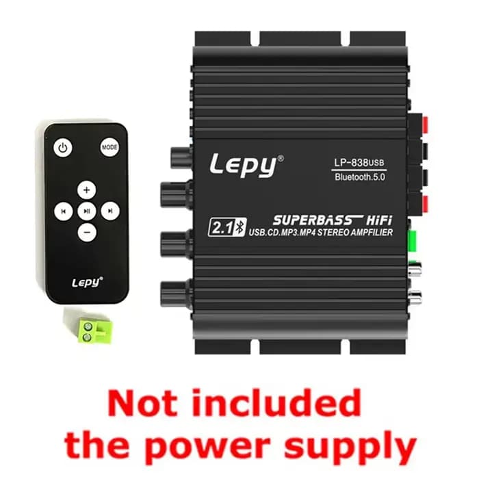 Amplificateur Bluetooth 5.0 LEPY LP-838USB 2.1 3 canaux avec prise en charge des basses profondes, l