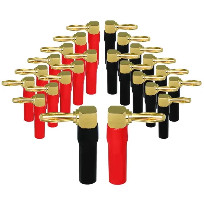 Son Musical 2/4/12/24 pièces connecteurs de fiche banane plaqué or Audio HIFI 4mm double vis câble de haut-parleur
